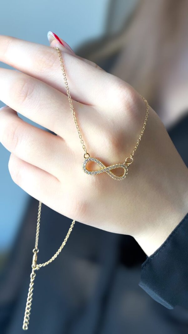 Pendente Infinito con Strass color Oro Giallo