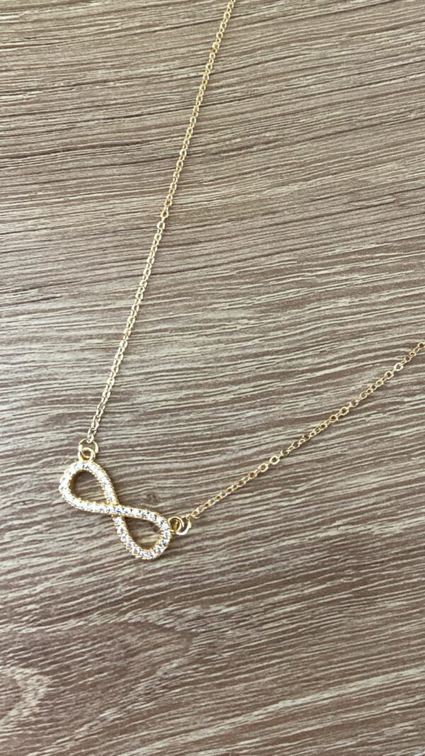 Pendente Infinito con Strass color Oro Giallo - immagine 2