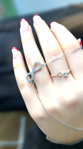 Pendente Infinito con Strass color Argento