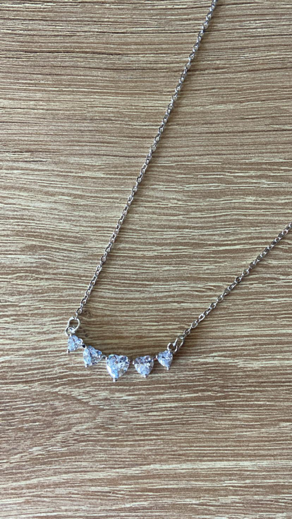 Collana Donna Pendente ad Arco di Strass color Argento - immagine 2