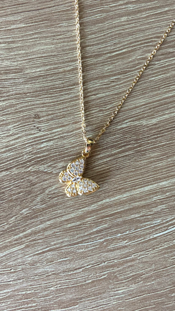 Pendente Farfallina con Strass color Oro Giallo - immagine 2