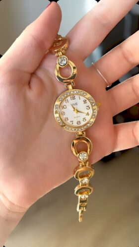 Orologio Bracciale Donna con Strass color Oro