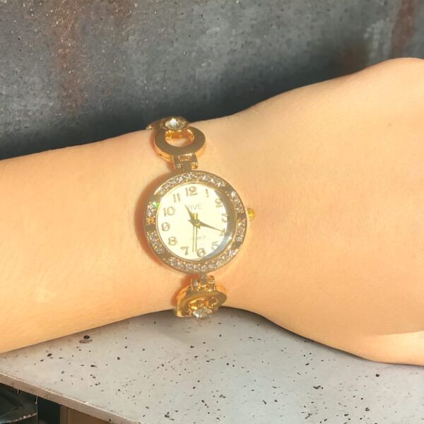 Orologio Bracciale Donna con Strass color Oro - immagine 3