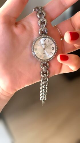 Orologio Bracciale Donna con Strass color Argento
