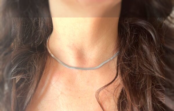 Collanina a maglia di serpente color Argento - immagine 4