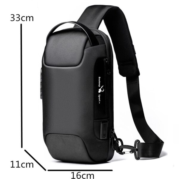 Men's Waterproof USB Oxford Crossbody Bag Anti-theft Shoulder Sling Bag Multifunction Short Travel Messenger Chest Pack For Male - immagine 2