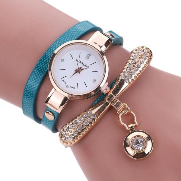 Women Watches  Casual Bracelet Watch Woman Relogio Leather Band Rhinestone Analog Quartz Watch Female Clock Montre Femme - immagine 9
