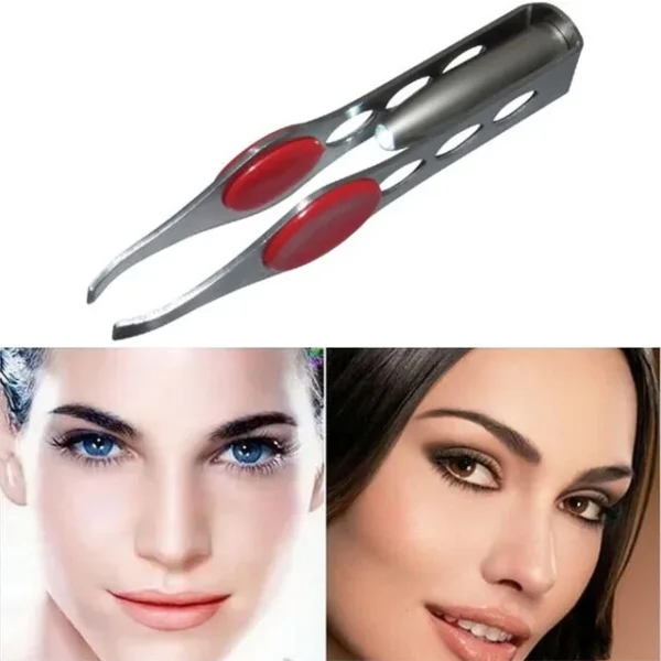 Mini Light Eyelash Removal pince a epiler Tweezer Clip Make Up Led Eyebrow Hair Beauty Tool - immagine 2