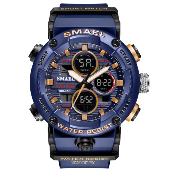 SMAEL 8038 Sport Watch Men Waterproof LED Digital Watches Stopwatch Big Dial Clock For Male 8038 relogio masculino Men Watches Quartz - immagine 8