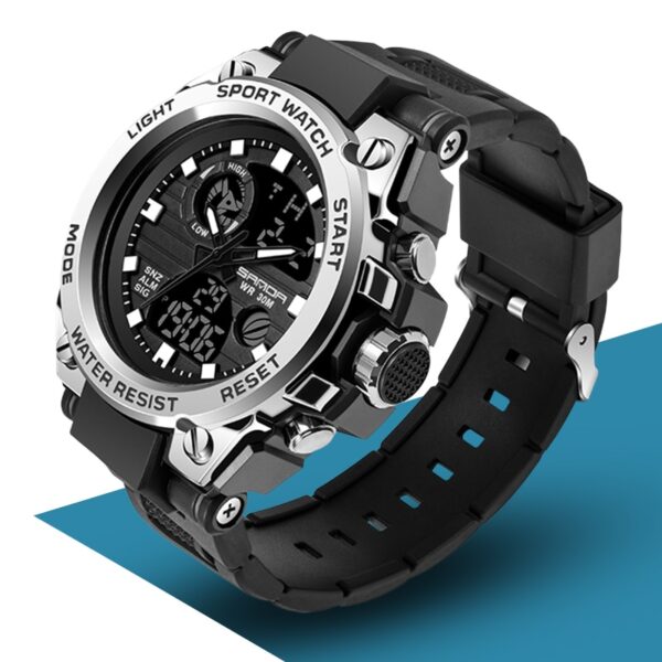 SANDA 739 Sports Men's Watches Top Brand Luxury Military Quartz Watch Men Waterproof S Shock Male Clock relogio masculino - immagine 6