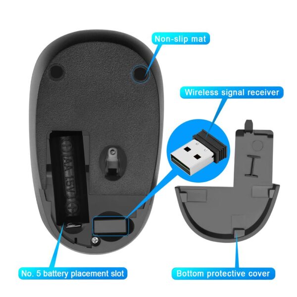 Rocketek USB Wireless Mouse 1600 DPI 3 buttons ergonomic design for 2.4G desktop computer accessories mouse gamer PC - immagine 7