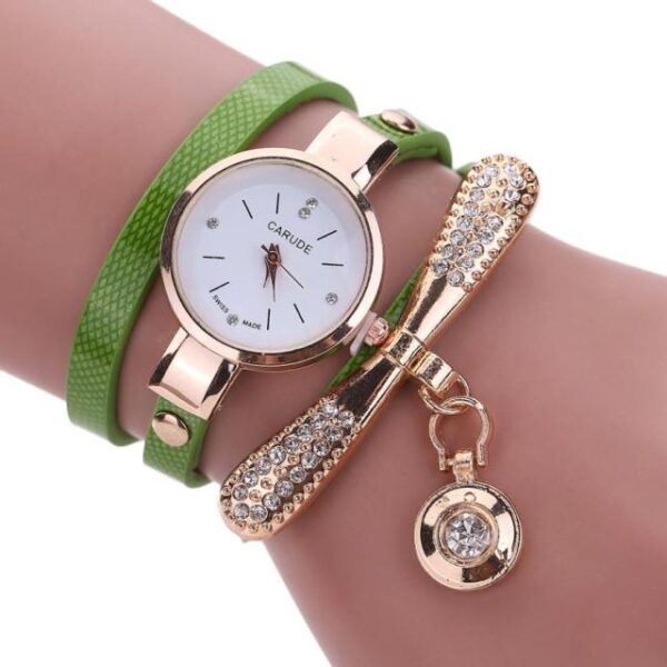 Women Watches  Casual Bracelet Watch Woman Relogio Leather Band Rhinestone Analog Quartz Watch Female Clock Montre Femme - immagine 12