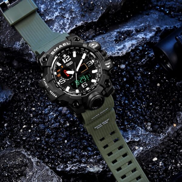 Men Military Watch 50m Waterproof Wristwatch LED Quartz Clock Sport Watch Male relogios masculino 1545 Sport Watch Men S Shock - immagine 4
