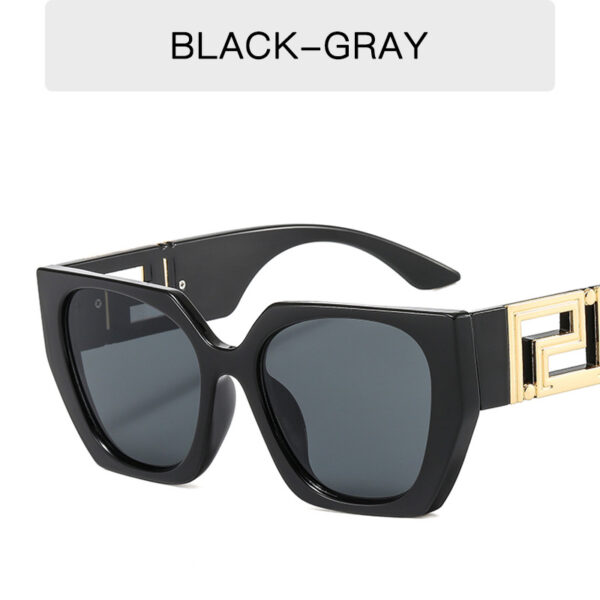 Fashion New Large Frame Contrasting Color Sunglasses Retro Square Modern Glasses Men's Trend Personality Hollow Wide-Leg Sunglasses - immagine 2