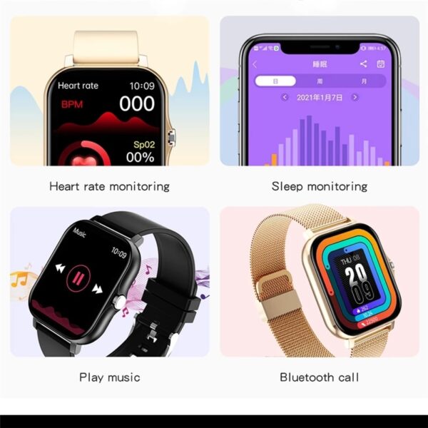 Women Smart watch Men 1.69" Color Screen Full touch Fitness Tracker Bluetooth Call Smart Clock Ladies Smart Watch Women - immagine 5