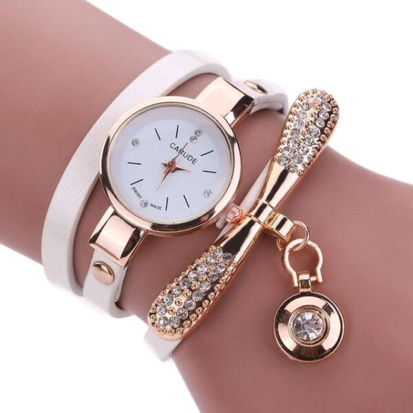 Women Watches  Casual Bracelet Watch Woman Relogio Leather Band Rhinestone Analog Quartz Watch Female Clock Montre Femme - immagine 14