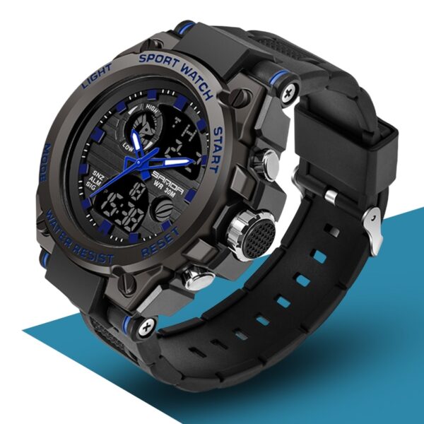 SANDA 739 Sports Men's Watches Top Brand Luxury Military Quartz Watch Men Waterproof S Shock Male Clock relogio masculino - immagine 4
