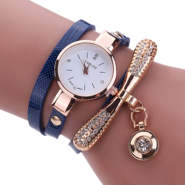 Women Watches  Casual Bracelet Watch Woman Relogio Leather Band Rhinestone Analog Quartz Watch Female Clock Montre Femme - immagine 3