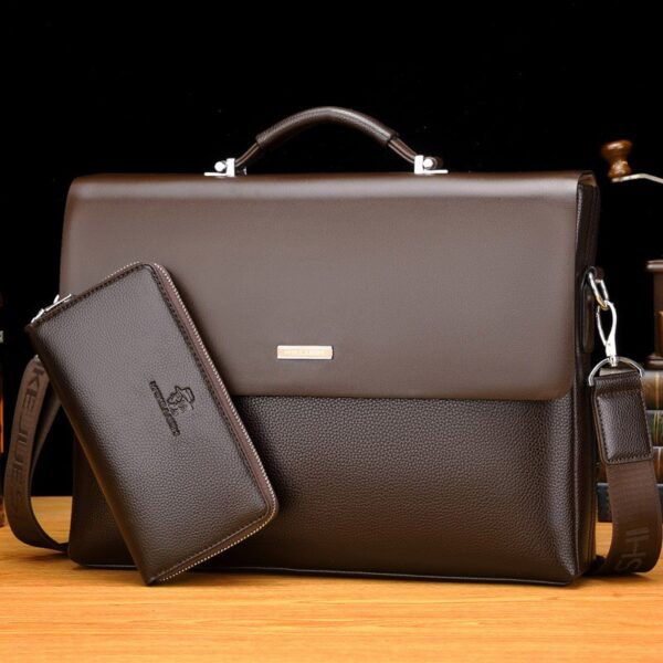 WEIXIER Brand Men High Quality Microfiber Synthetic Leather Tote Fashion Male Bag Messenger Business Handbag Laptop Shoulder Bag - immagine 8