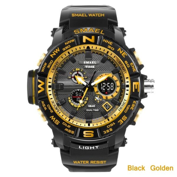men sport watches SMAEL 1531 brand dual display watch men LED digital analog electronic quartz watches 30M waterproof male clock - immagine 6