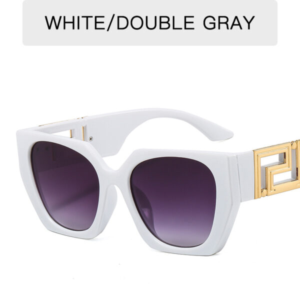 Fashion New Large Frame Contrasting Color Sunglasses Retro Square Modern Glasses Men's Trend Personality Hollow Wide-Leg Sunglasses - immagine 4