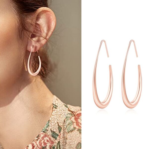 Orecchini Donna Ovali Larghi Eleganti e Raffinati in 3 Colori disponibili - immagine 2