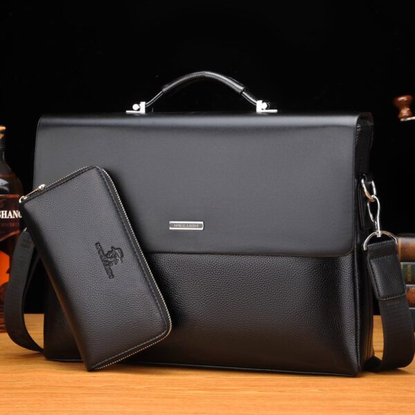 WEIXIER Brand Men High Quality Microfiber Synthetic Leather Tote Fashion Male Bag Messenger Business Handbag Laptop Shoulder Bag - immagine 7