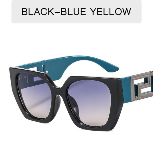 Fashion New Large Frame Contrasting Color Sunglasses Retro Square Modern Glasses Men's Trend Personality Hollow Wide-Leg Sunglasses - immagine 7