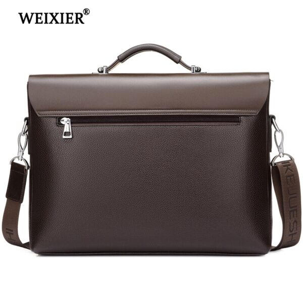 WEIXIER Brand Men High Quality Microfiber Synthetic Leather Tote Fashion Male Bag Messenger Business Handbag Laptop Shoulder Bag - immagine 3