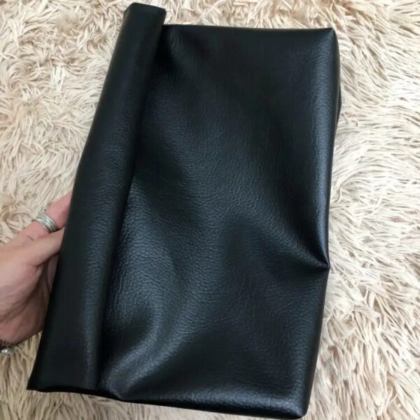 Solid color Women Clutch bag soft pu leather Lady evening bags Trend party girl Envelope Bag Large capacity Clutches purse black - immagine 4