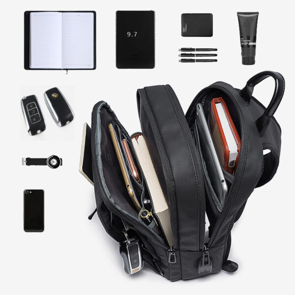 BANGE New Fashion All-Match Outdoor Sports Technology USB Casual Shoulder Men's Business Chest Bag - immagine 6