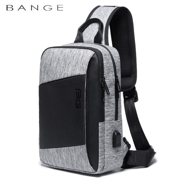 BANGE New Fashion All-Match Outdoor Sports Technology USB Casual Shoulder Men's Business Chest Bag - immagine 4