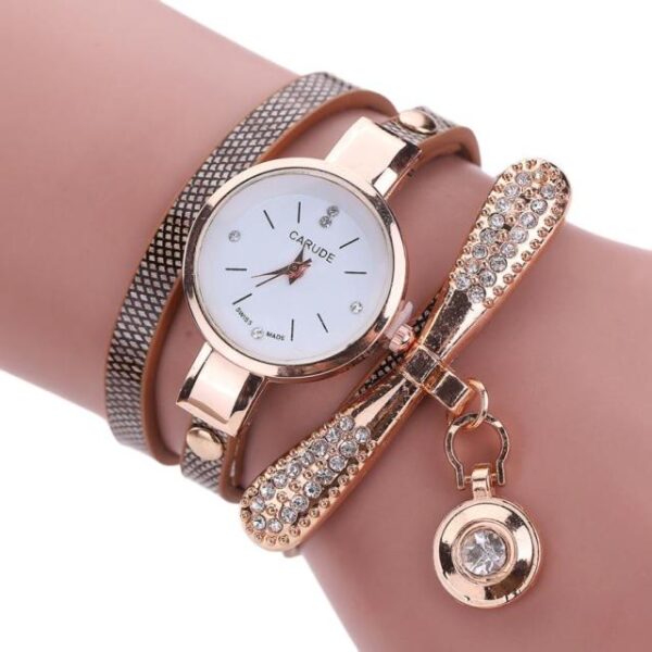 Women Watches  Casual Bracelet Watch Woman Relogio Leather Band Rhinestone Analog Quartz Watch Female Clock Montre Femme - immagine 10