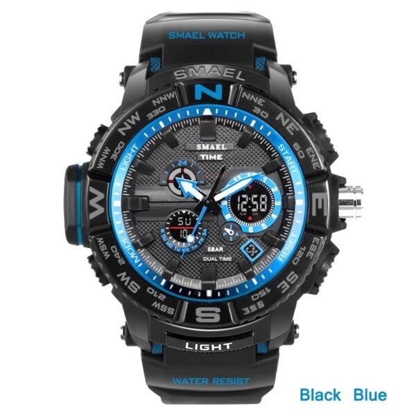 men sport watches SMAEL 1531 brand dual display watch men LED digital analog electronic quartz watches 30M waterproof male clock - immagine 9