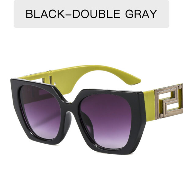 Fashion New Large Frame Contrasting Color Sunglasses Retro Square Modern Glasses Men's Trend Personality Hollow Wide-Leg Sunglasses - immagine 3
