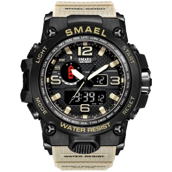 Men Military Watch 50m Waterproof Wristwatch LED Quartz Clock Sport Watch Male relogios masculino 1545 Sport Watch Men S Shock - immagine 10