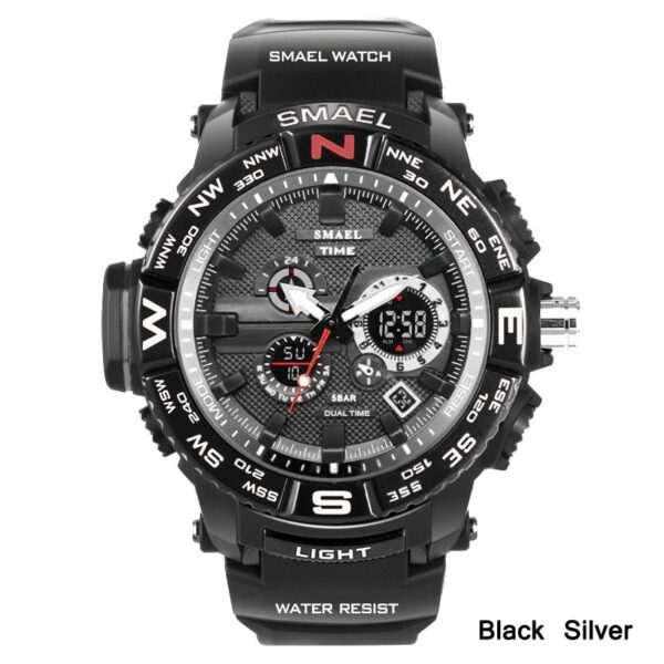 men sport watches SMAEL 1531 brand dual display watch men LED digital analog electronic quartz watches 30M waterproof male clock - immagine 7