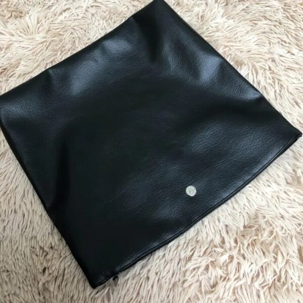Solid color Women Clutch bag soft pu leather Lady evening bags Trend party girl Envelope Bag Large capacity Clutches purse black - immagine 5