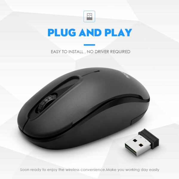 Rocketek USB Wireless Mouse 1600 DPI 3 buttons ergonomic design for 2.4G desktop computer accessories mouse gamer PC - immagine 6
