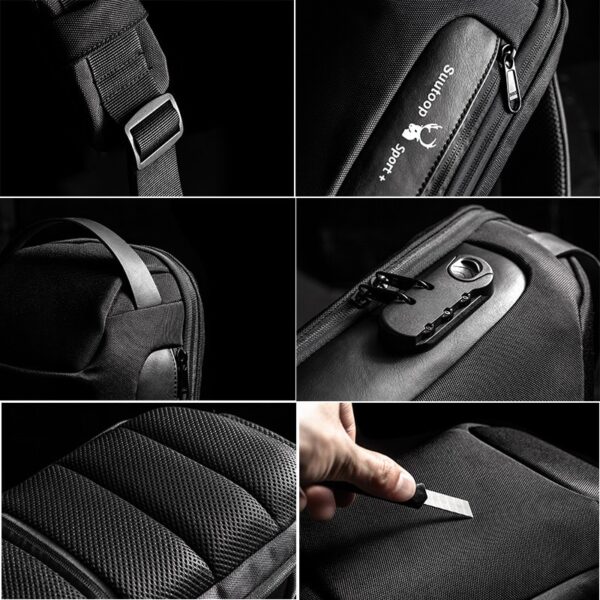 Men's Waterproof USB Oxford Crossbody Bag Anti-theft Shoulder Sling Bag Multifunction Short Travel Messenger Chest Pack For Male - immagine 3