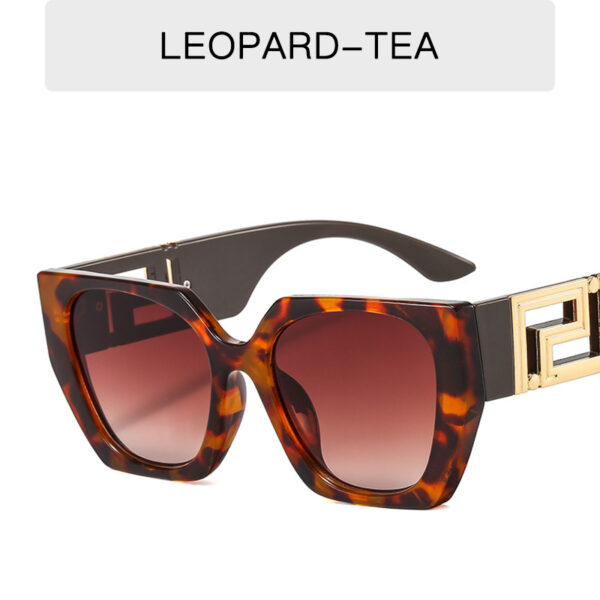 Fashion New Large Frame Contrasting Color Sunglasses Retro Square Modern Glasses Men's Trend Personality Hollow Wide-Leg Sunglasses - immagine 5