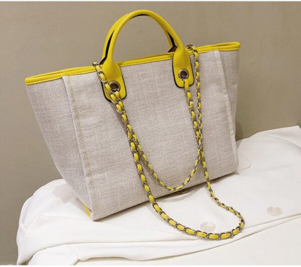 Wholesale New Bucket Bag Women Large Capacity Canvas Shoulder Chain Tote Bag - immagine 3