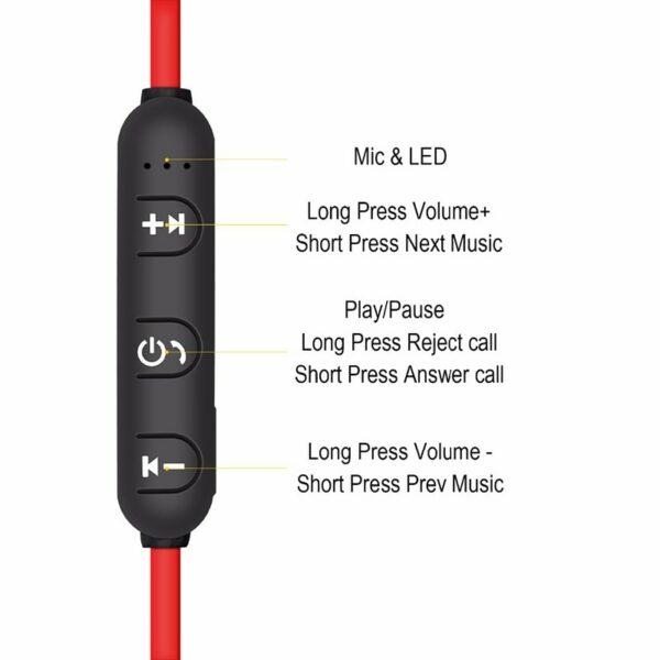 Wireless earphones Neckband Magnetic Sports 5.0 Bluetooth Earphone Stereo Earbuds Music Metal Headphones With Mic For All Phones - immagine 5