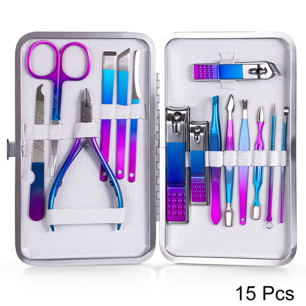 7-23 Pcs Professional Nail cutter Pedicure Scissors Set Stainless Steel Eagle Hook Portable Manicure Nail Clipper Tool Set - immagine 7