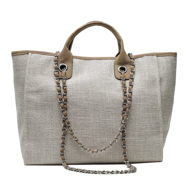 Wholesale New Bucket Bag Women Large Capacity Canvas Shoulder Chain Tote Bag - immagine 8