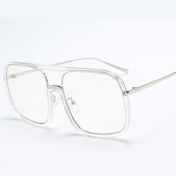 Square Big Frame Sunglasses Men Women Fashion Shades UV400 Vintage Glasses - immagine 5