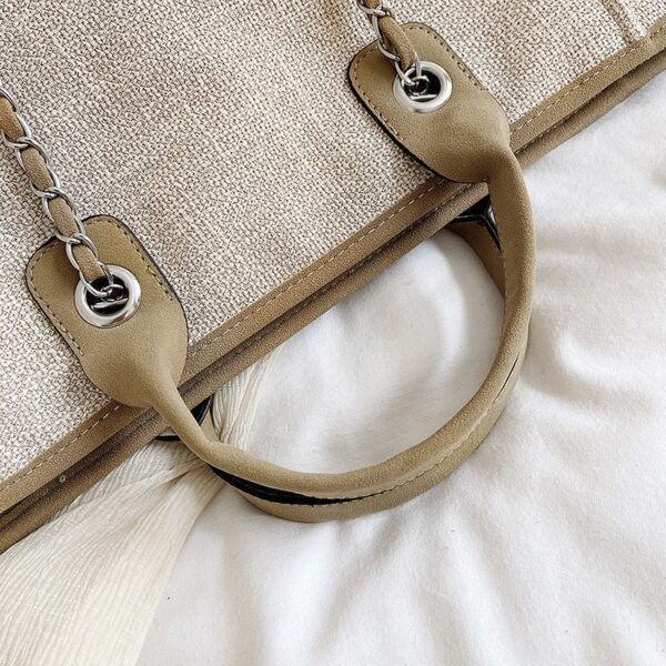 Wholesale New Bucket Bag Women Large Capacity Canvas Shoulder Chain Tote Bag - immagine 7