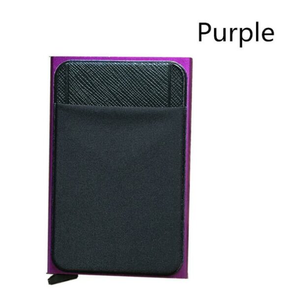 Business Men Credit Card Wallet Aluminum Cash ID Card Holder  Case Blocking Slim Metal Wallet Coin Purse Black - immagine 8