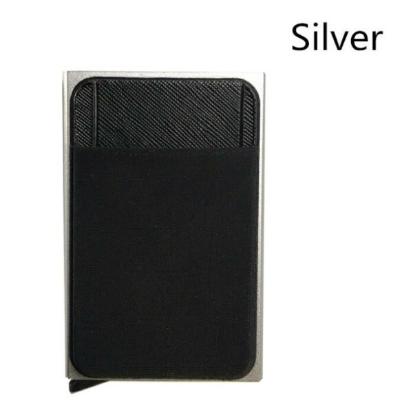 Business Men Credit Card Wallet Aluminum Cash ID Card Holder  Case Blocking Slim Metal Wallet Coin Purse Black - immagine 10