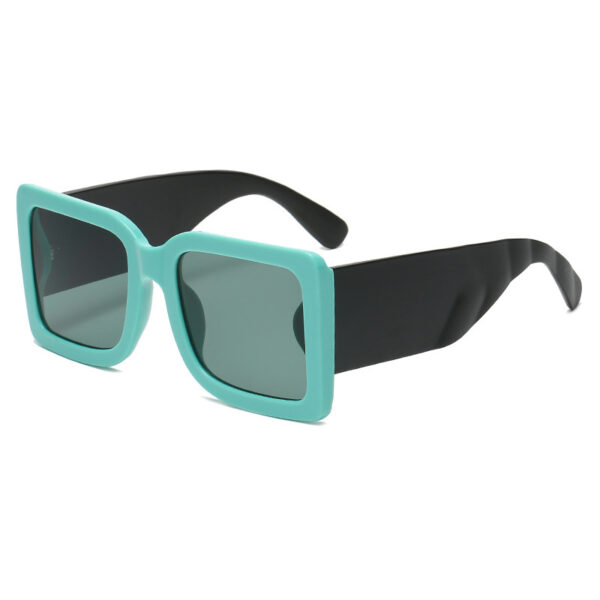 New Trend Big Frame Square Sunglasses Men And Women Personality Wide Leg Sunglasses Contrast Color Glasses - immagine 7